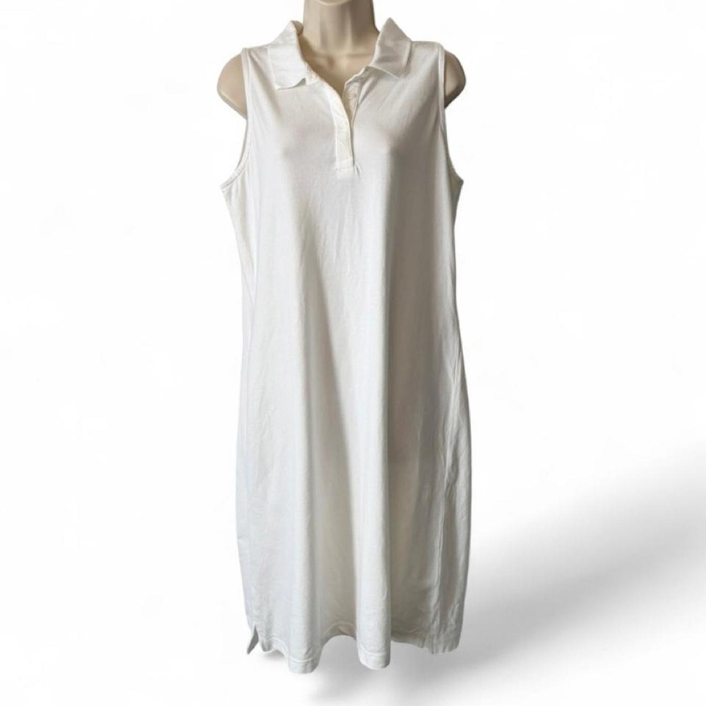 Vintage 90s Mew York & Co White Sleeveless Polo Mini Dress, Women's Size L